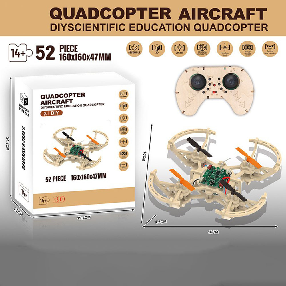 RC Wooden Drones Model Kit 3 S - Drone Kit Octocopter ulasan dan harga