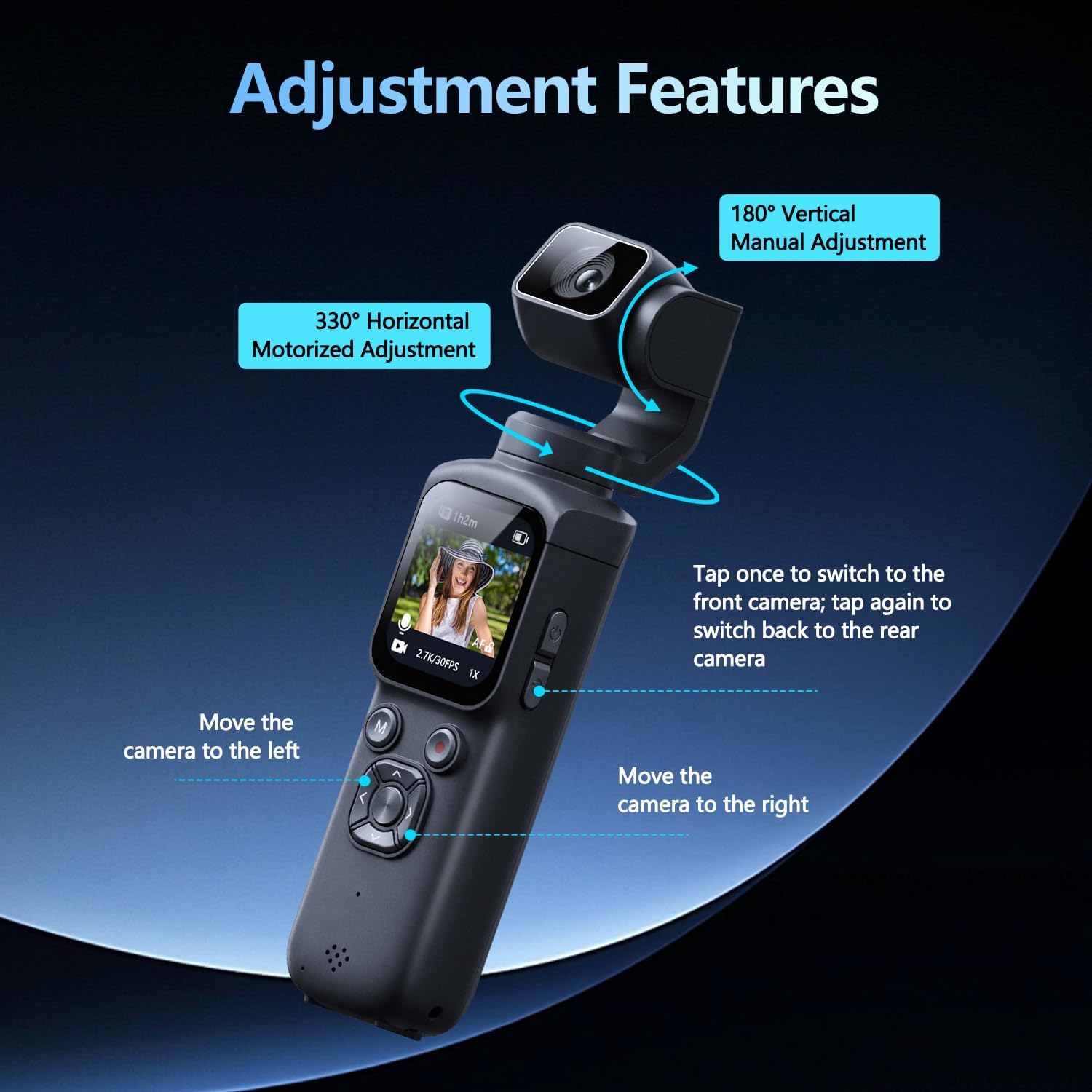 Pocket 3‑Axis Gimbal Vlog Came - Drone Kit Professional ulasan dan harga